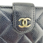 Chanel Quilted Caviar Leather Bifold Wallet Navy — view 7