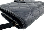 Chanel Quilted Caviar Leather Bifold Wallet Navy — view 3