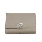Loewe Compact Wallet Vertical Small Anagram Leather Trifold White