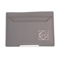 Loewe Anagram Plain Card Holder Case Calf Gray Silver