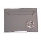 Loewe Anagram Plain Card Holder Case Calf Gray Silver
