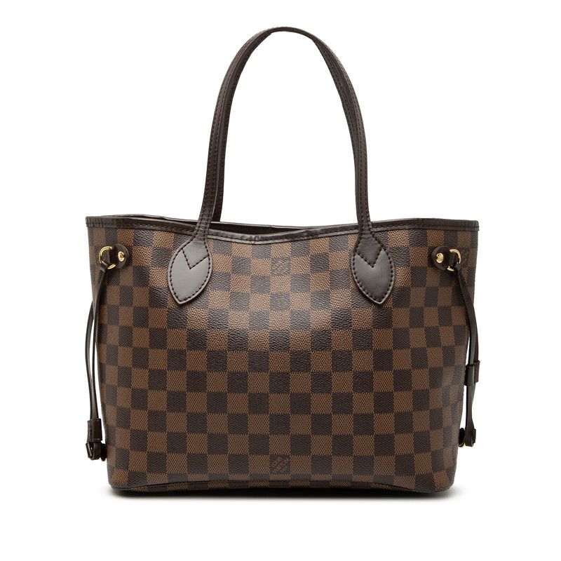 Louis Vuitton Damier Neverfull PM Tote Ebene Brown Leather