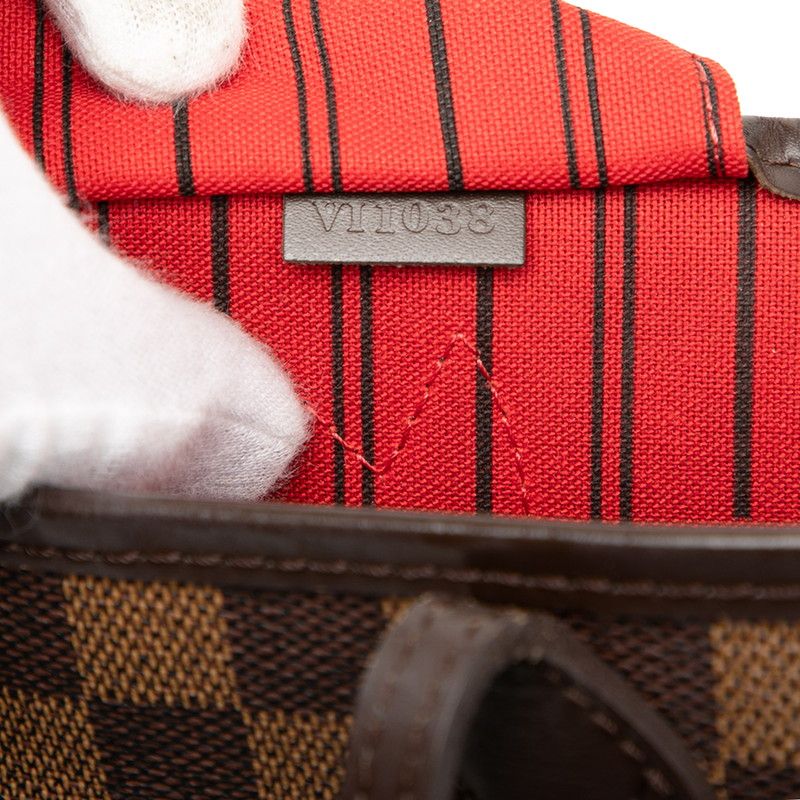 Louis Vuitton Damier Neverfull PM Tote Ebene Brown Leather — view 6