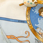 Hermes Carre 90 le Geographe Geographer Scarf Light Blue Multicolor Silk — view 4