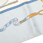 Hermes Carre 90 le Geographe Geographer Scarf Light Blue Multicolor Silk — view 5