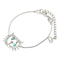 Dior Cat Motif Chain Bracelet Silver Metal