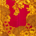 Chanel Camellia CC Logo Scarf Pink Gold Silk — view 5