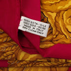 Chanel Camellia CC Logo Scarf Pink Gold Silk — view 8