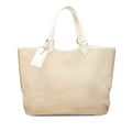 Louis Vuitton Epi Plage Lagunbay Shoulder Bag Tote Gold White Vinyl Leather