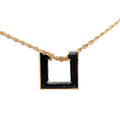 Dior Vintage Earrings Necklace Set Gold Black Plated Rhinestone