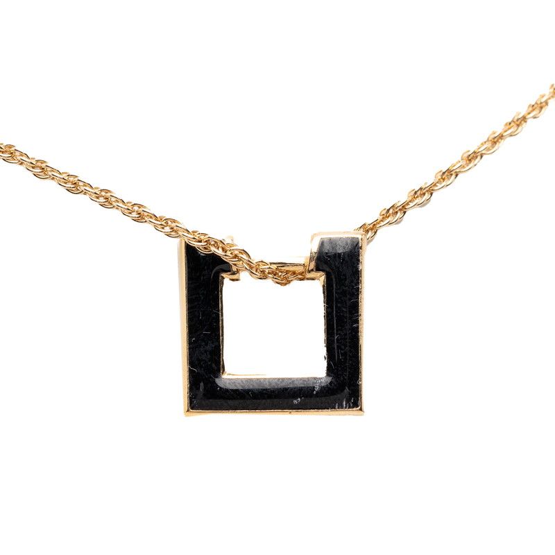 Dior Vintage Earrings Necklace Set Gold Black Plated Rhinestone