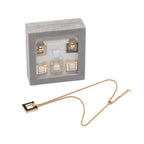 Dior Vintage Earrings Necklace Set Gold Black Plated Rhinestone — view 7