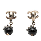 Chanel Earrings 05 Silver Black Metal Rhinestone — view 2