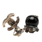 Chanel Earrings 05 Silver Black Metal Rhinestone — view 3