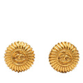 Chanel Vintage CC Logo Earrings Gold Plated