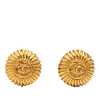 Chanel Vintage CC Logo Earrings Gold Plated