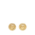 Chanel CC Logo Round Earrings Gold Plated