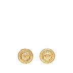 Chanel CC Logo Round Earrings Gold Plated