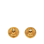Chanel CC Logo Round Earrings Gold Plated — view 2