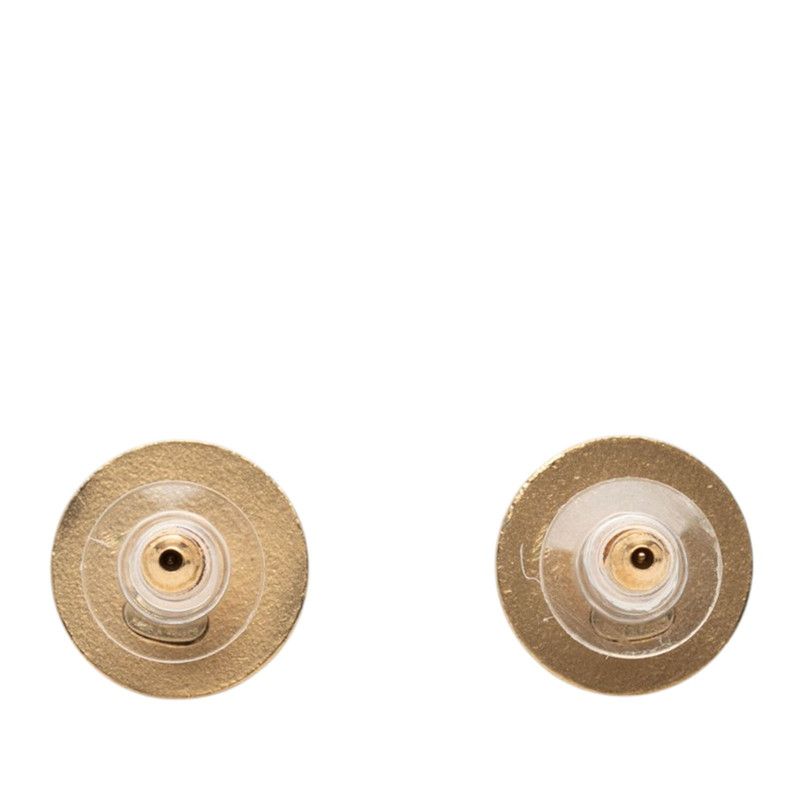 Chanel CC Logo Earrings Gold Plated Rhinestone — view 2