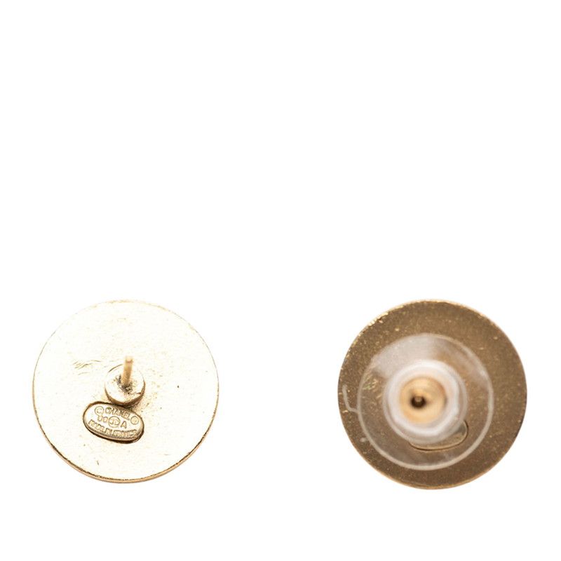 Chanel CC Logo Earrings Gold Plated Rhinestone — view 3