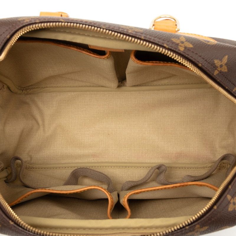 Louis Vuitton Monogram Deauville Handbag Brown Leather — view 4