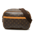 Louis Vuitton Monogram Reporter PM Crossbody Shoulder Bag Brown Leather