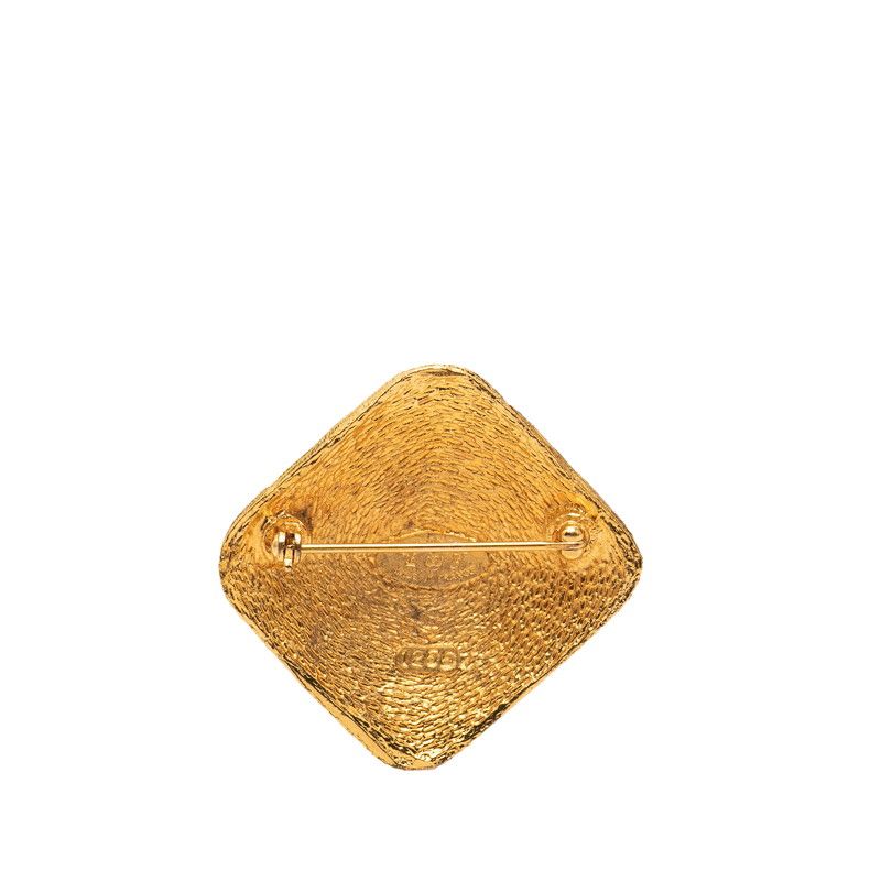 Chanel CC Logo Square Pin Brooch Vintage Gold Plated — view 2