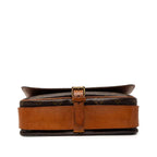 Louis Vuitton Monogram Cartouchiere GM Crossbody Shoulder Bag Brown Leather — view 3