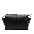 Celine Trifold Chain Shoulder Bag Black Leather