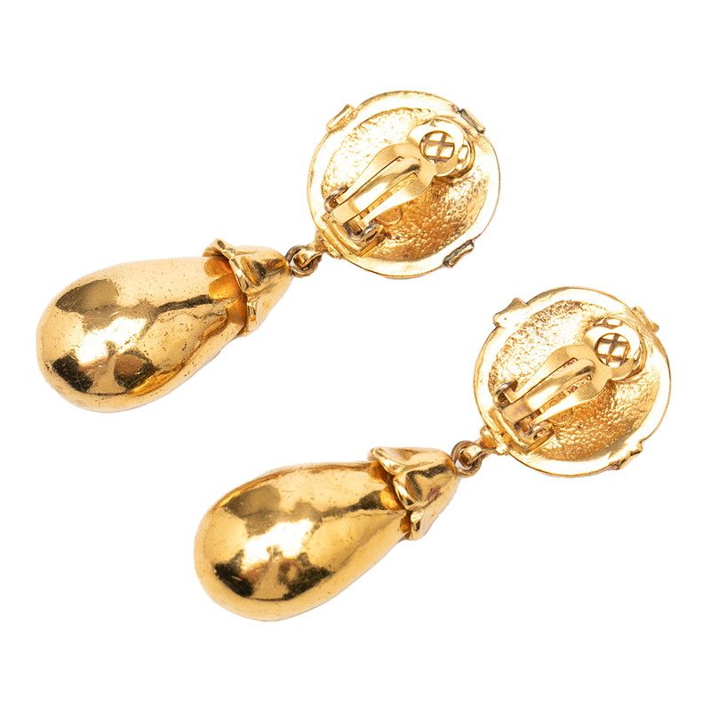 Chanel CC Logo Earrings Gold Plated — view 2