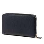 Prada Logo Wallet Zip Around Navy Saffiano Leather — view 2