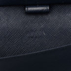 Prada Logo Wallet Zip Around Navy Saffiano Leather — view 5