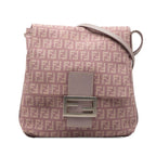 Fendi Zucchino Crossbody Shoulder Bag Light Purple Canvas Leather