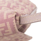 Fendi Zucchino Crossbody Shoulder Bag Light Purple Canvas Leather — view 4