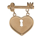 Chanel CC Logo Heart Rock Motif Brooch Gold Pink Plated Rhinestone — view 2
