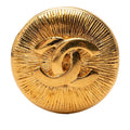Chanel CC Logo Round Brooch Gold Plated