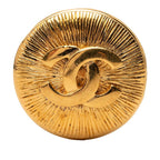 Chanel CC Logo Round Brooch Gold Plated