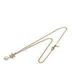Chanel CC Logo Necklace Gold Plated Rhinestone Faux Pearl — view 4