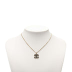 Chanel CC Logo Pendant Necklace Gold Black Plated — view 6