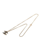 Chanel CC Logo Pendant Necklace Gold Black Plated — view 3