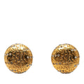 Chanel Logo Round Earrings Vintage Gold Plated Rhinestone