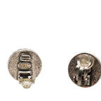 Chanel CC Logo Vintage Earrings Silver Black Metal — view 3