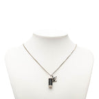 Louis Vuitton Monogram Eclipse Collier Charm Necklace Black Silver Metal — view 9
