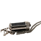 Louis Vuitton Monogram Eclipse Collier Charm Necklace Black Silver Metal — view 4