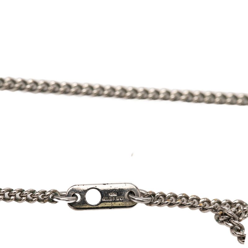 Louis Vuitton Monogram Eclipse Collier Charm Necklace Black Silver Metal — view 6