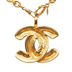 Chanel Quilted CC Logo Chain Necklace Gold Plated — view 2