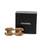 Chanel Quilted CC Logo Earrings Gold Plated — view 4