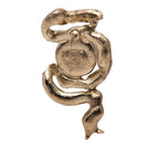 Chanel CC Logo Pearl Ribbon Motif Earrings 18c Gold Plated Rhinestone — view 3
