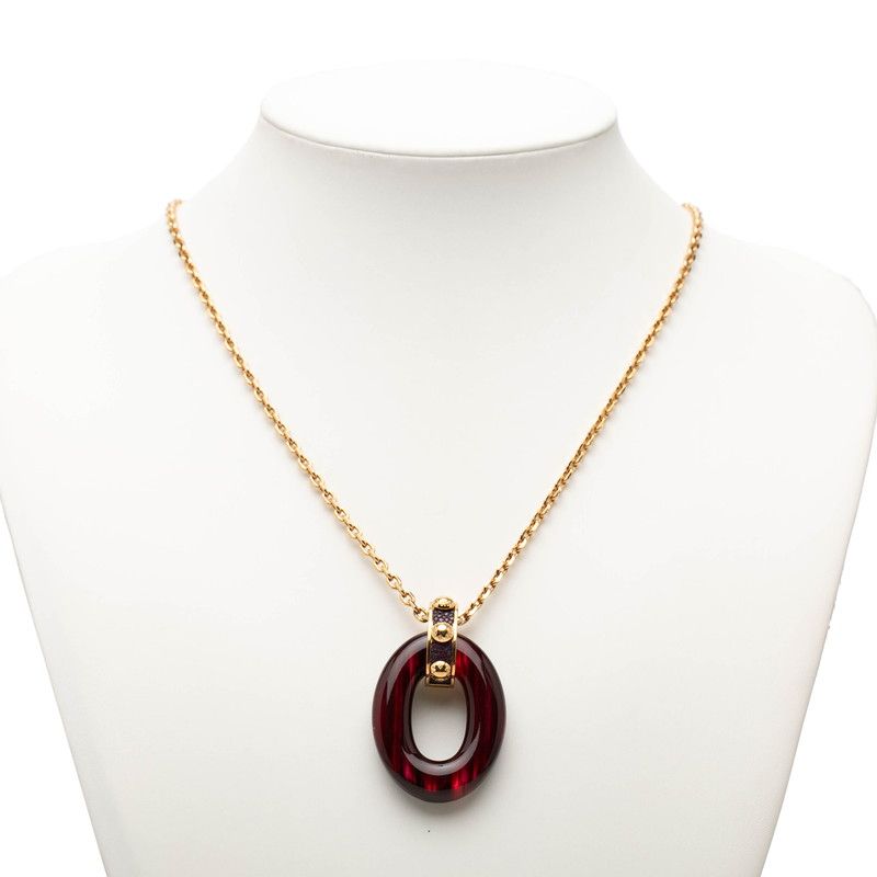 Louis Vuitton Pendentif Gimmeakuru Pendant Necklace Gold Red Plated — view 6